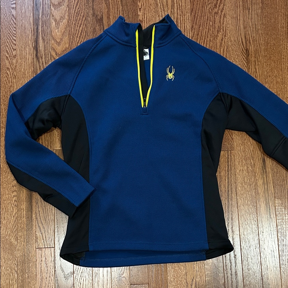 Spyder Navy and Black Quarter-Zip Top